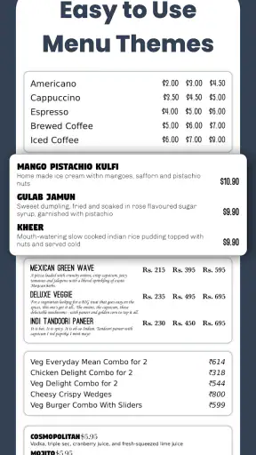 Menu Maker, Price List Maker screenshot