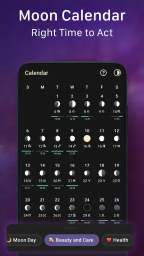 Moon Phase Calendar - MoonX screenshot