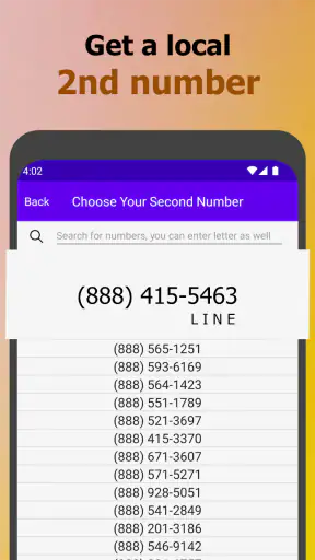 My 2nd Line Text Call Number screenshot