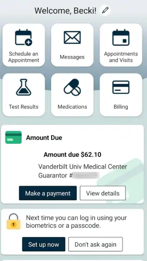 My Health at Vanderbilt screenshot