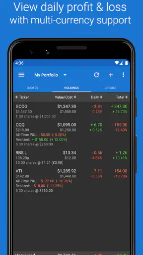 My Stocks Portfolio screenshot
