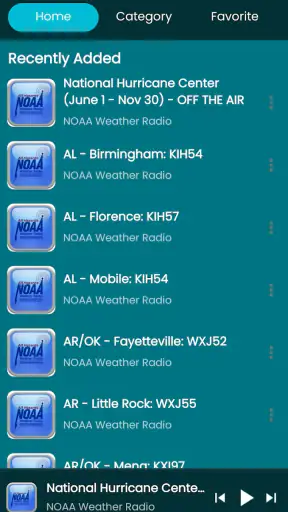 NOAA Weather radio screenshot