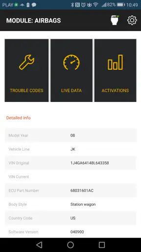 OBD JScan screenshot