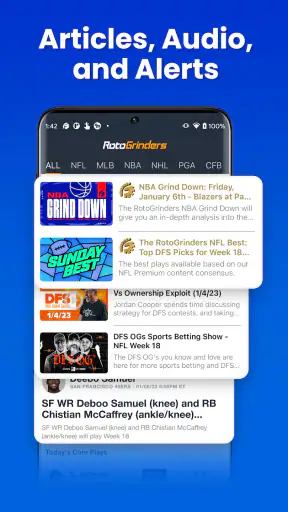 RotoGrinders Daily Fantasy screenshot