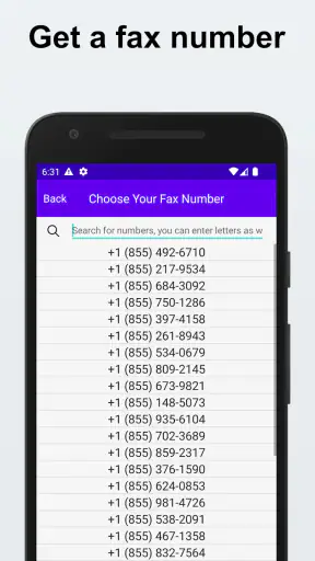 Send & Receive Fax Number screenshot