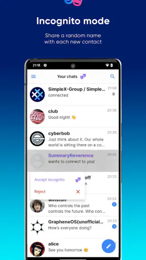 SimpleX Chat screenshot