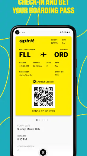 Spirit Airlines screenshot