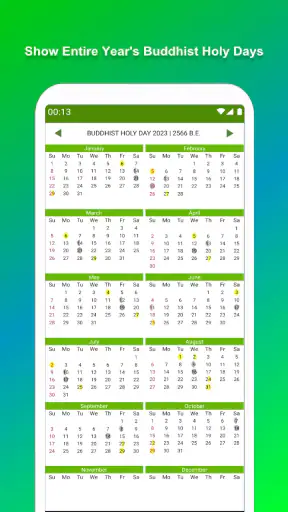 Thailand Buddhist Calendar screenshot