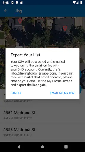 The Driving For Dollars App screenshot