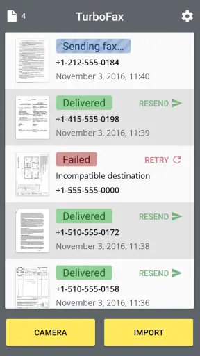 Turbo Fax: send fax from phone screenshot