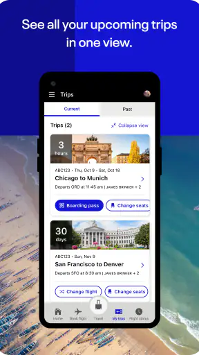 United Airlines screenshot