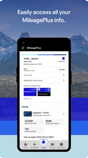 United Airlines screenshot