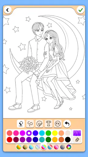 Valentines love coloring book screenshot