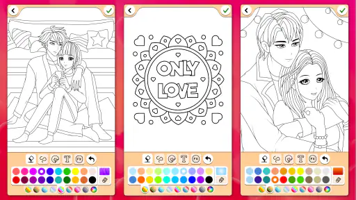 Valentines love coloring book screenshot