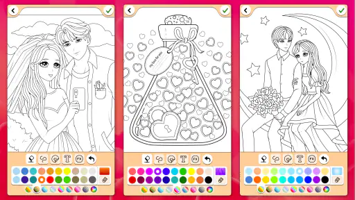 Valentines love coloring book screenshot