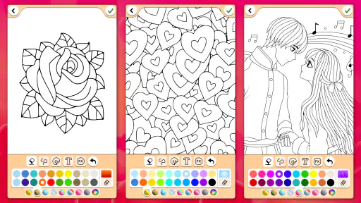 Valentines love coloring book screenshot