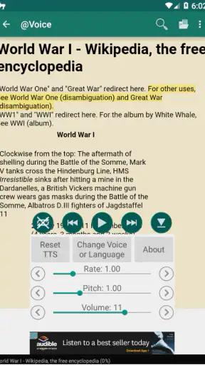 @Voice: Text to Speech Reader screenshot