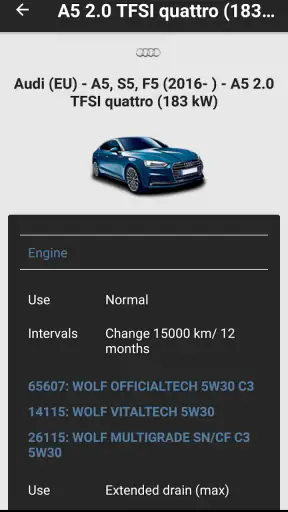 Wolf Product Finder screenshot