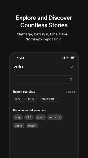 zeta — AI Chat, Live Stories screenshot